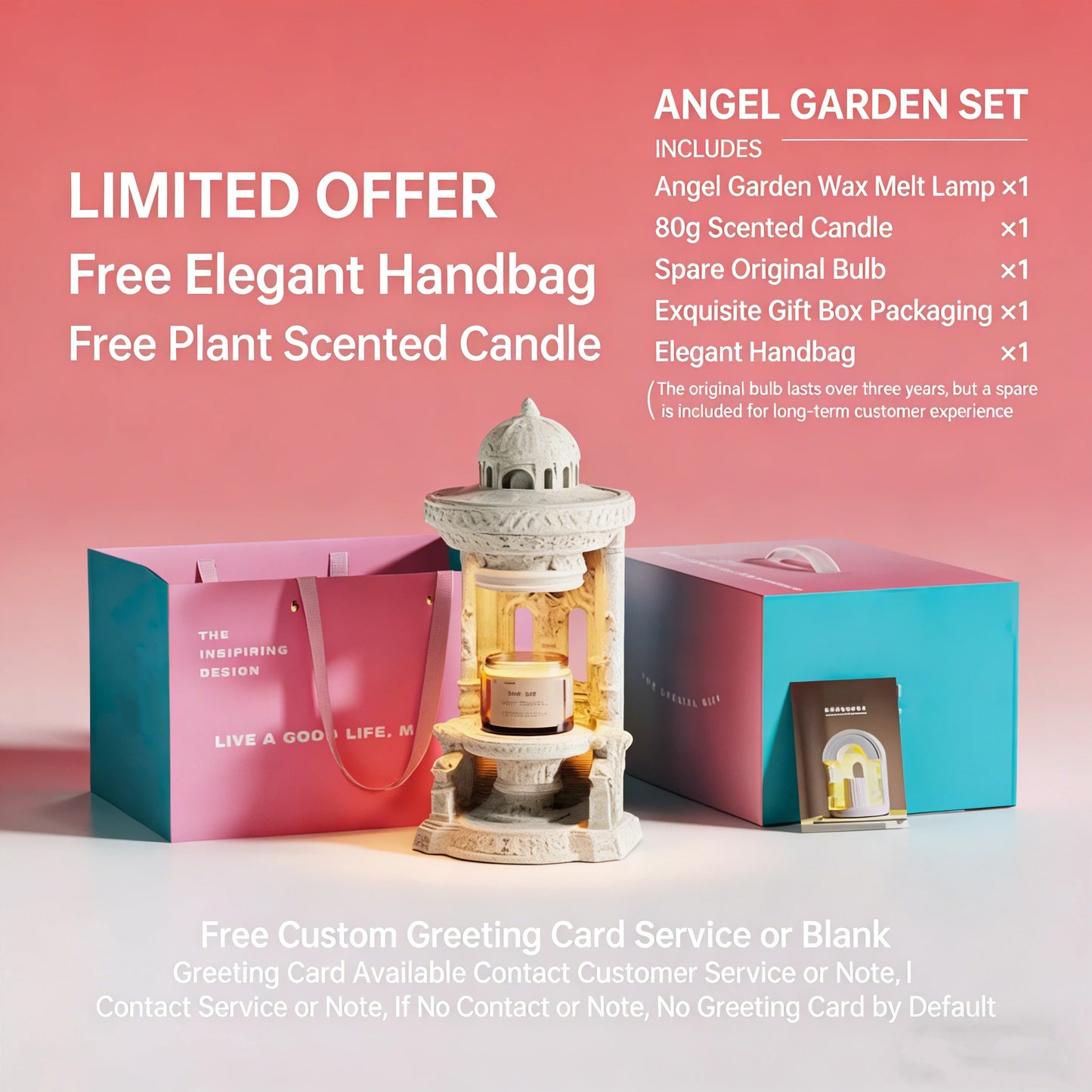 THE ANGELIC GARDEN" Sculptural Candle Warmer Lamp | Elegant Wedding & Home Decor Gift Set