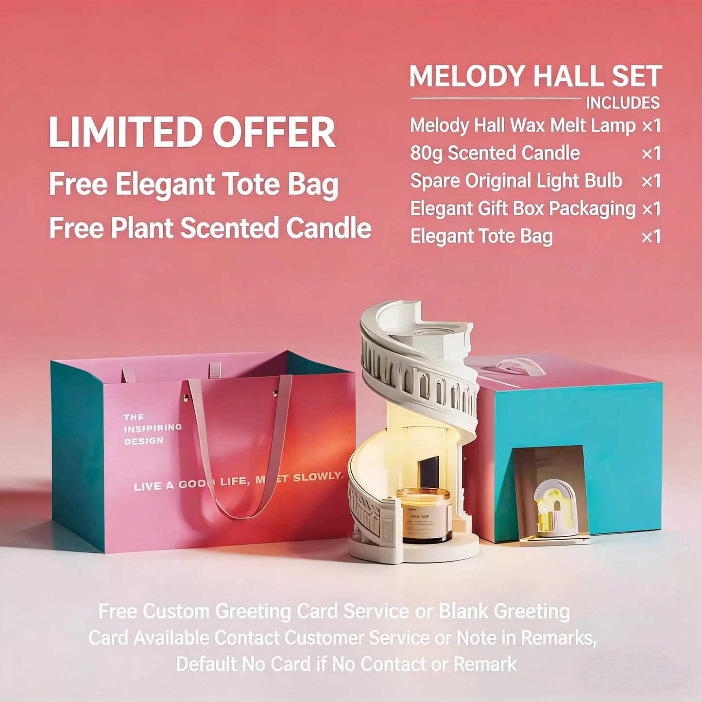 THE MELODY HALL" Sculptural Candle Warmer Lamp | Elegant Wedding & Home Decor Gift Set