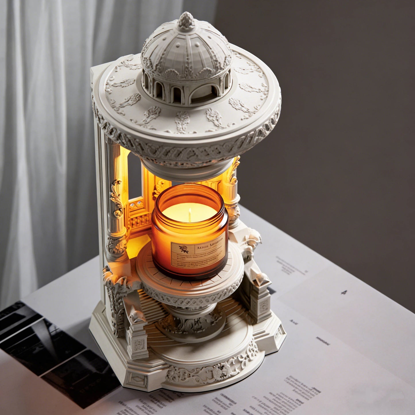 THE ANGELIC GARDEN" Sculptural Candle Warmer Lamp | Elegant Wedding & Home Decor Gift Set