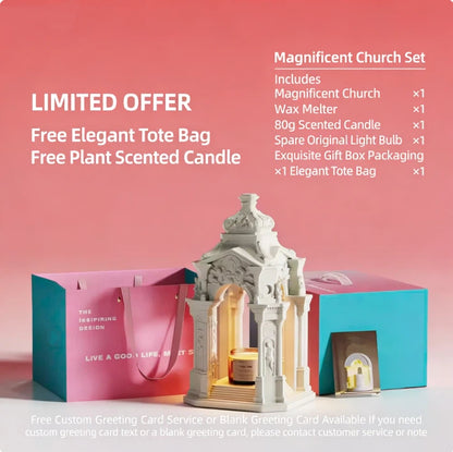 THE MAGNIFICENT CHURCH" Sculptural Candle Warmer Lamp | Elegant Wedding & Home Decor Gift Set